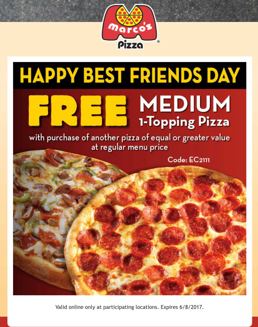 Marcos Pizza coupons & promo code for [April 2024]