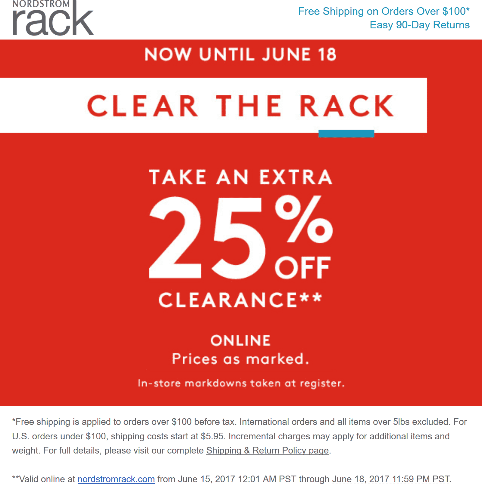 Nordstrom Rack Coupon March 2024 Extra 25% off clearance at Nordstrom Rack, ditto online
