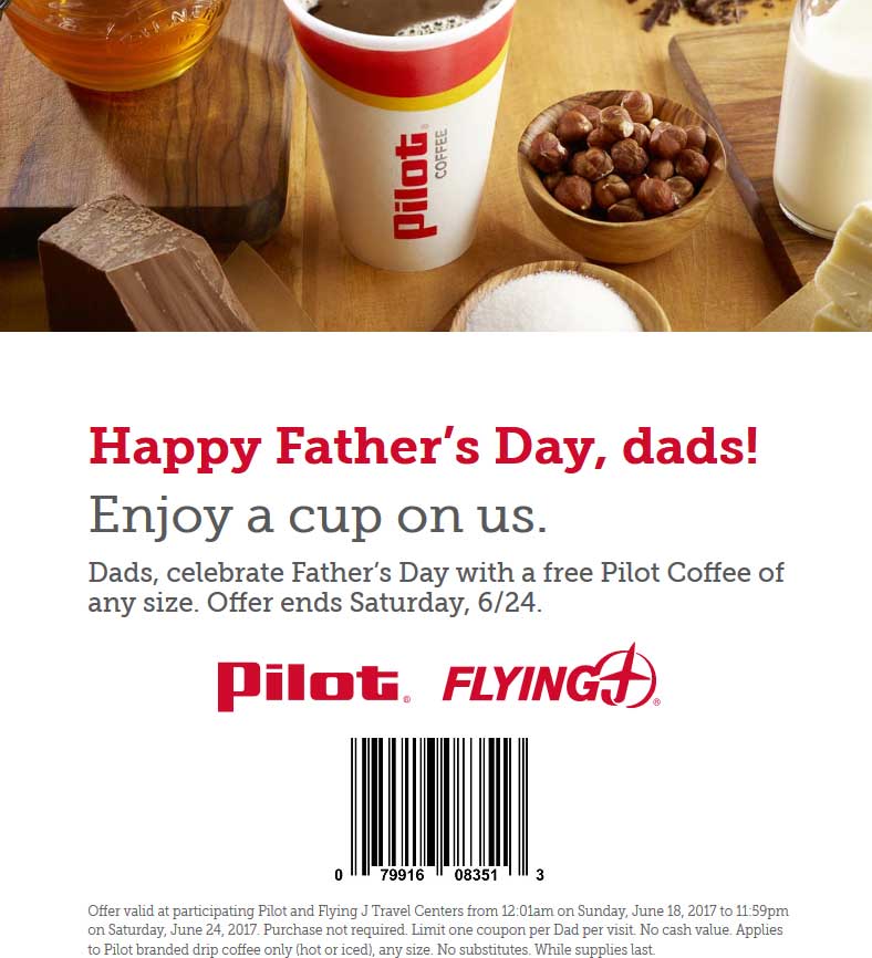 Pilot Coupon April 2024 Free large coffee at Flying J & Pilot gas stations