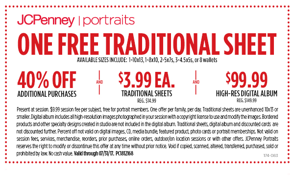 JCPenney Coupon April 2024 Free 10x13 portrait + 40% off at JCPenney