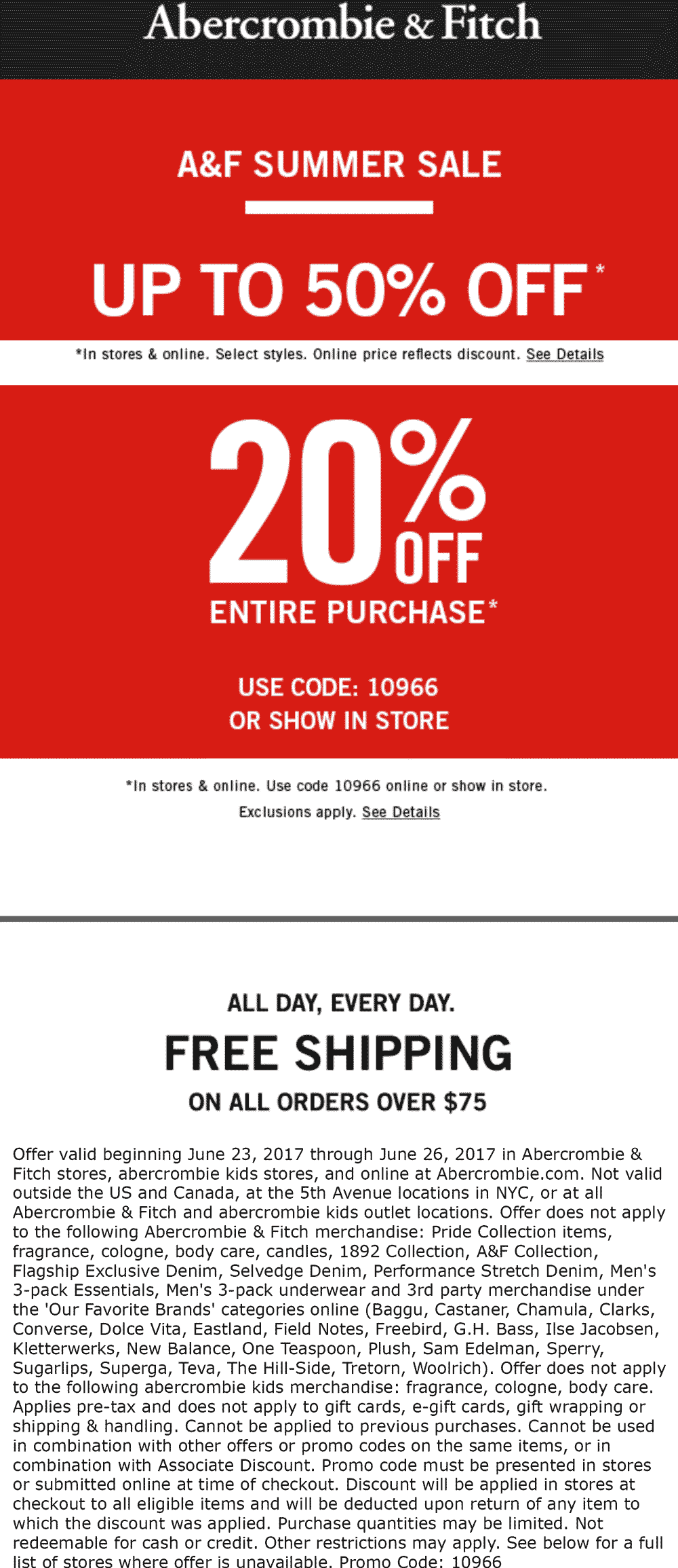 abercrombie and fitch coupon code
