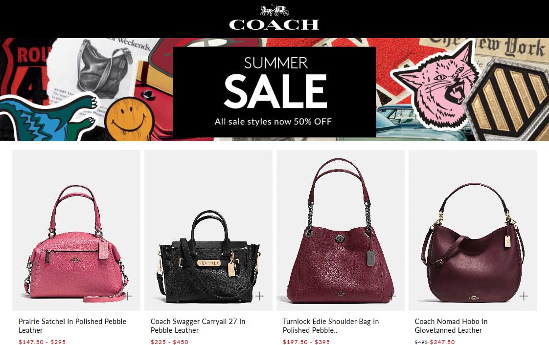 Coach Coupon April 2024 Sale items are 50% off at Coach, ditto online