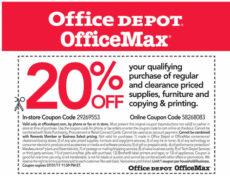 Office Depot Coupon May 2024 20% off at Office Depot, or online via promo code 58268083