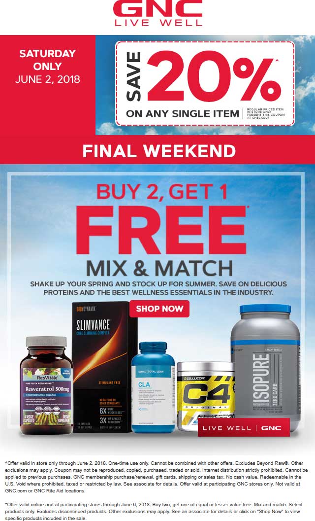 GNC coupons & promo code for [May 2024]