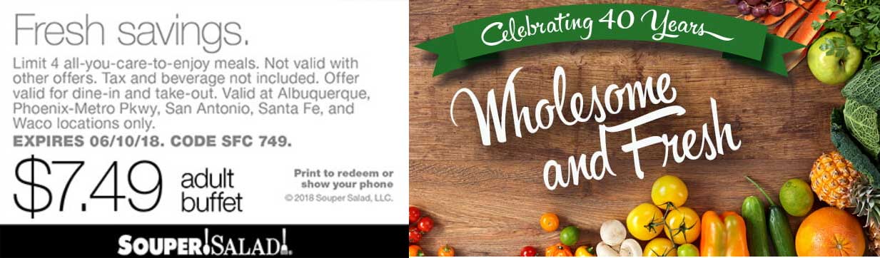 Souper Salad coupons & promo code for [April 2024]