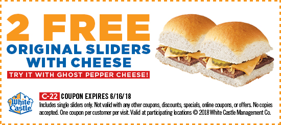 White Castle Coupon April 2024 2 free cheeseburgers at White Castle