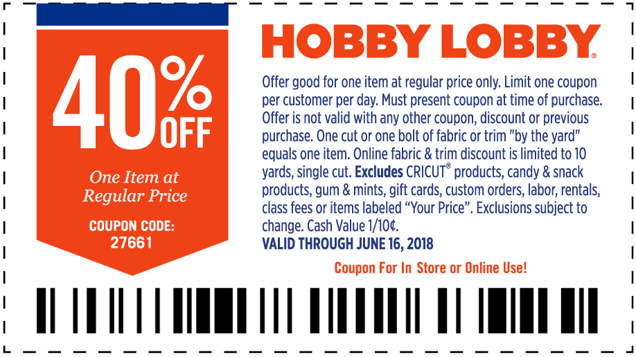 Hobby Lobby coupons & promo code for [May 2025]