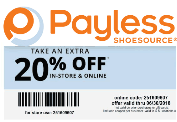 Payless Shoesource Coupon April 2024 Extra 20% off at Payless Shoesource, or online via promo code 251609607