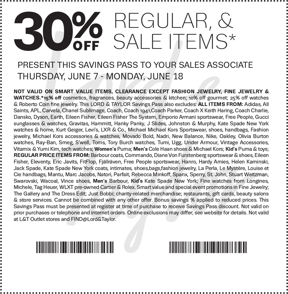 Lord & Taylor Coupon April 2024 30% off at Lord & Taylor, or online via promo code FRIENDS