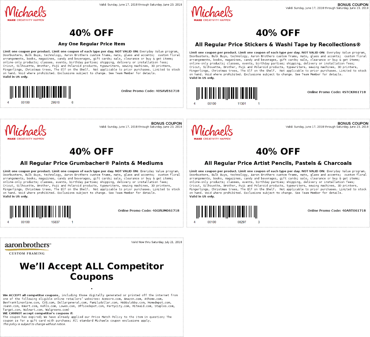 Michaels Coupon April 2024 40% off a single item & more at Michaels, or online via promo code 40SAVE61718