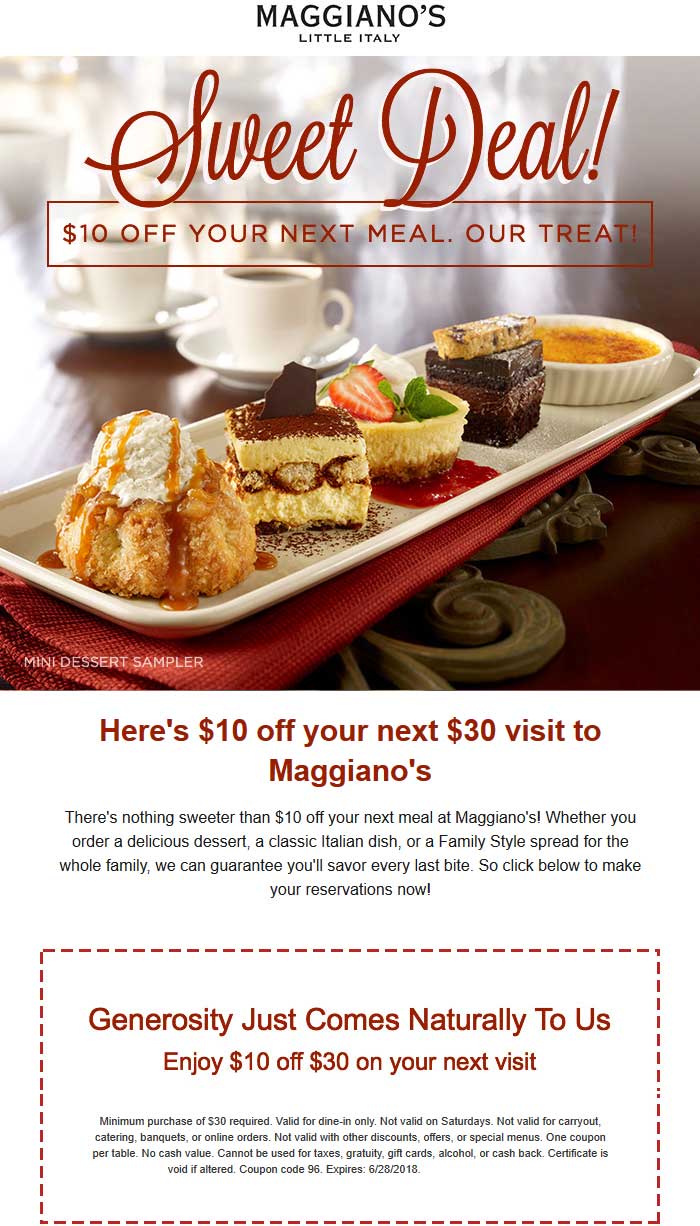 Maggianos Little Italy August 2021 Coupons and Promo Codes 🛒