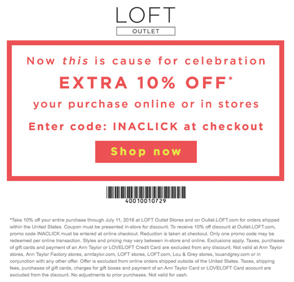 LOFT Outlet coupons & promo code for [May 2024]