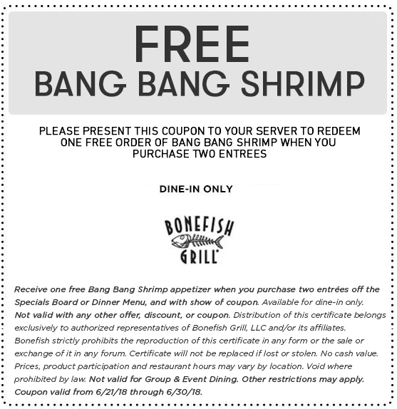 Bonefish Grill June 2020 Coupons And Promo Codes 