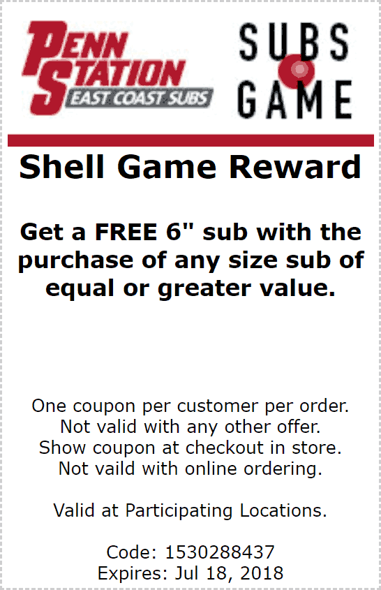 Penn Station Printable Coupons