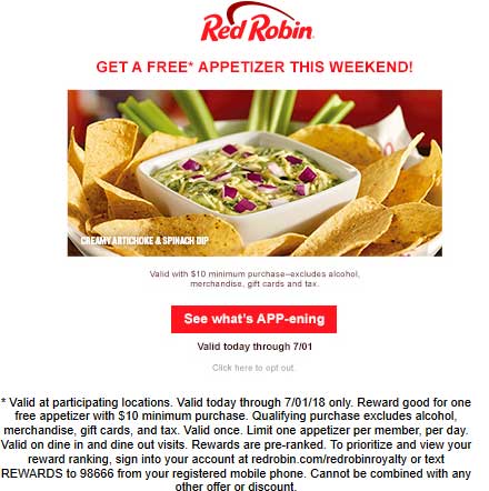 Red Robin coupons & promo code for [May 2024]