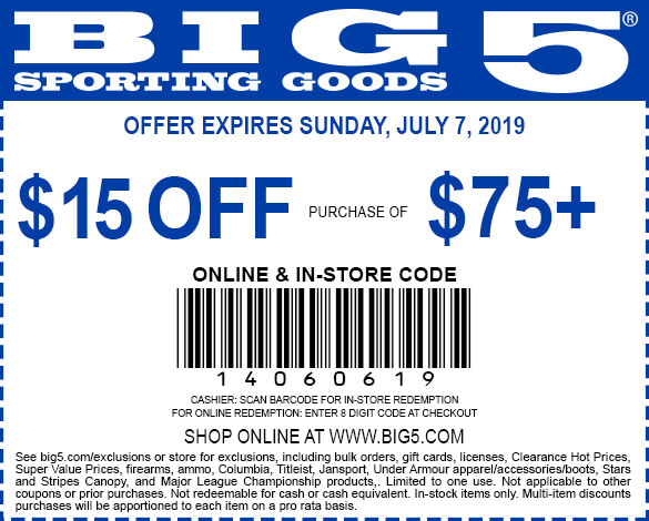 Big 5 coupons & promo code for [September 2022]