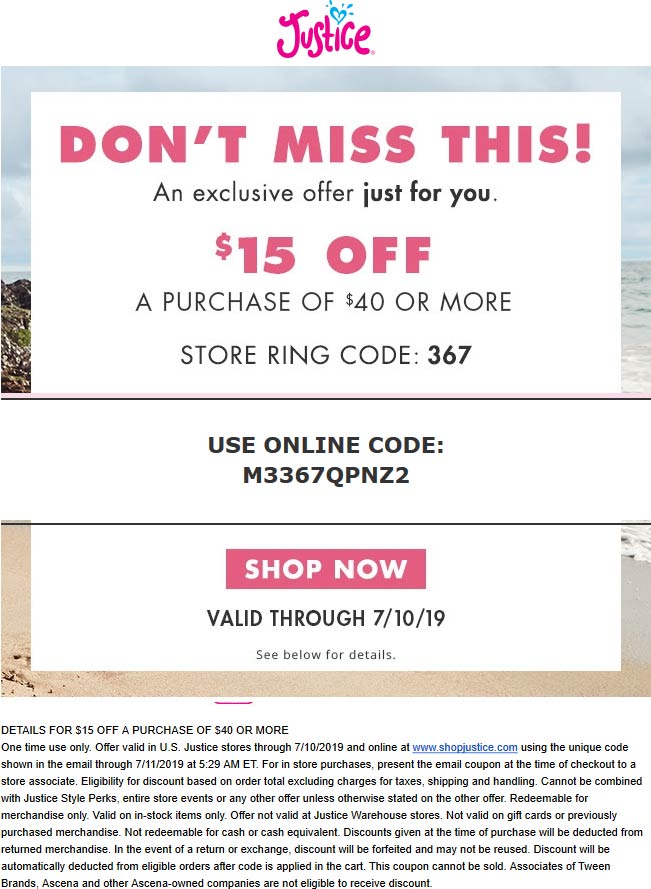 Justice coupons & promo code for [May 2022]