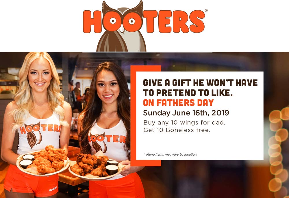 Hooters coupons & promo code for [September 2022]