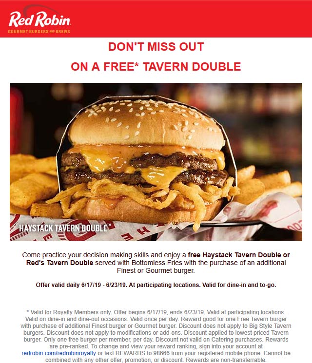 Red Robin coupons & promo code for [September 2022]