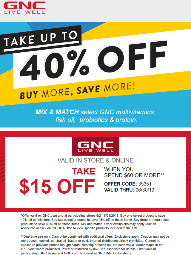 GNC October 2022 Coupons And Promo Codes 