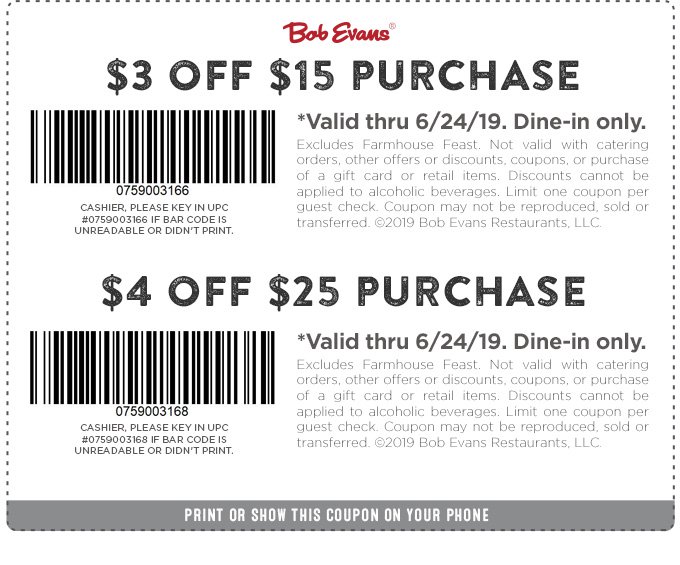 Bob Evans Coupon April 2024 $3-$4 off at Bob Evans restaurants