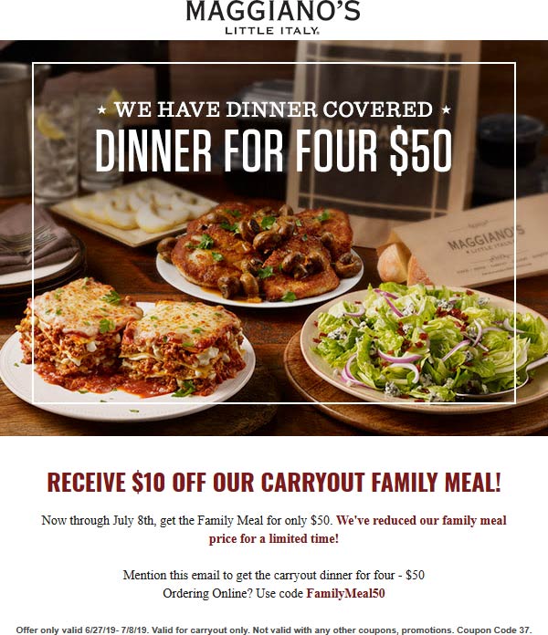 Maggianos Little Italy July 2020 Coupons And Promo Codes 