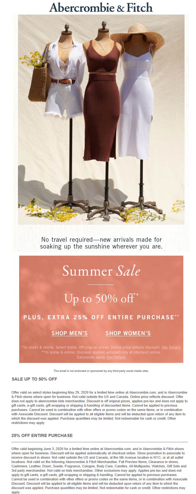 Abercrombie & Fitch stores Coupon  25% off everything at Abercrombie & Fitch #abercrombiefitch