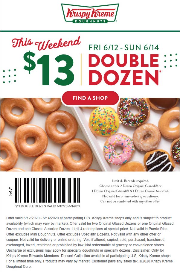 Double dozen for 13 at Krispy Kreme doughnuts krispykreme The