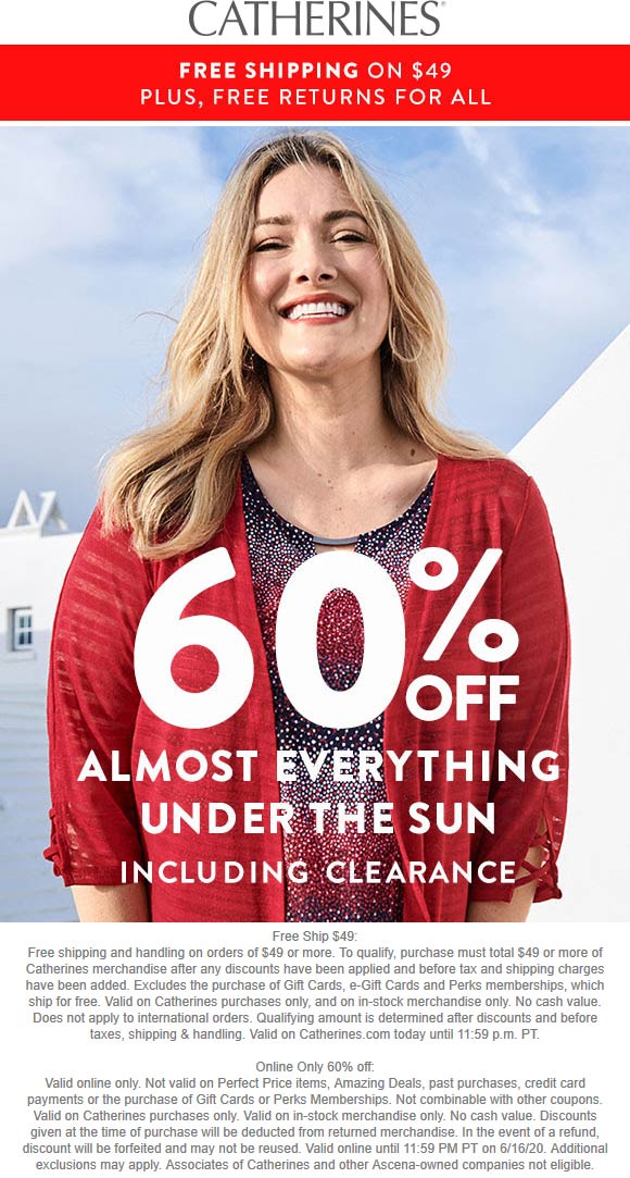 Catherines stores Coupon  60% off everything online at Catherines #catherines