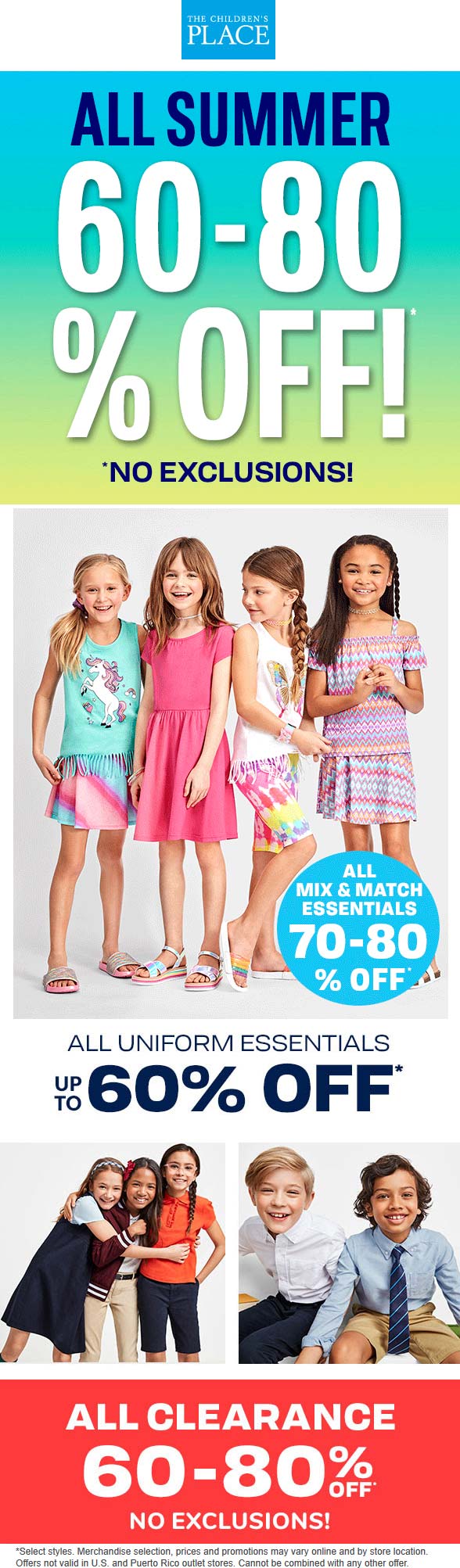 The Childrens Place stores Coupon  All summer 60-80% off at The Childrens Place #thechildrensplace