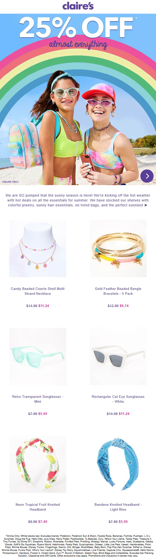 Claires stores Coupon  25% off at Claires #claires