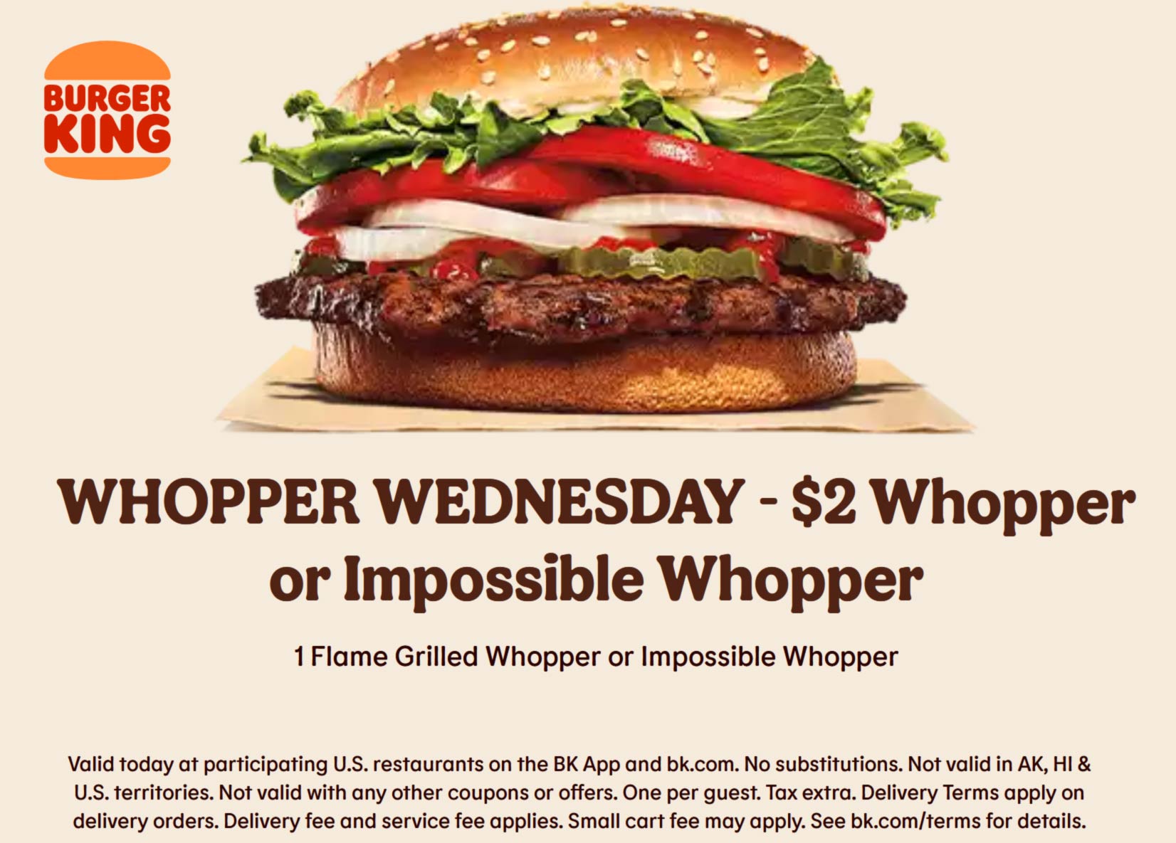 Burger King restaurants Coupon  $2 whopper cheeseburger today online at Burger King #burgerking 