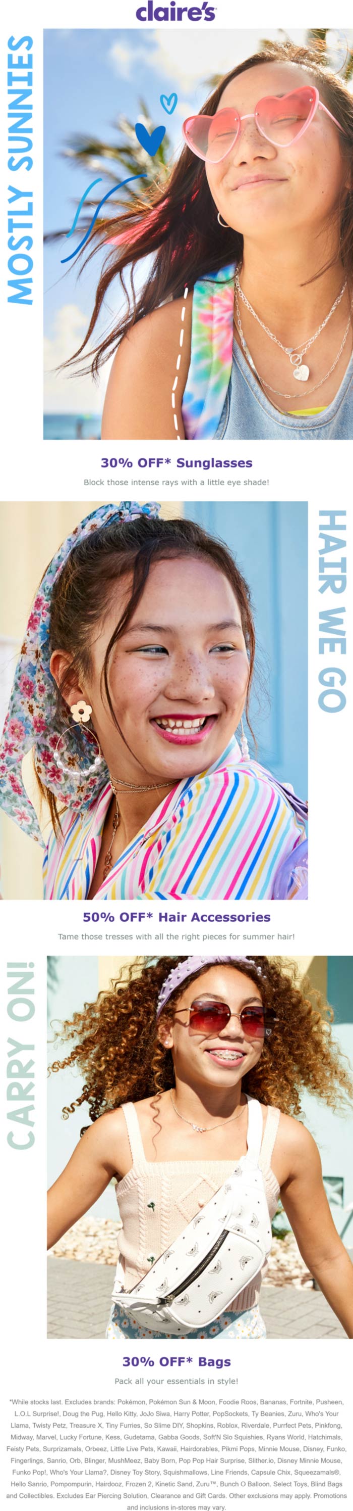 Claires stores Coupon  50% off hair accessories & more at Claires #claires 