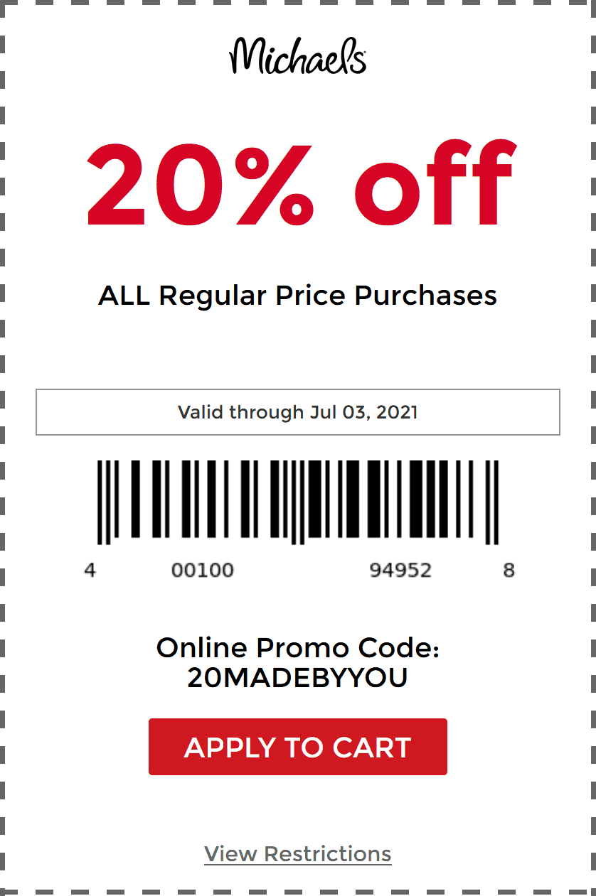 michaels promo code online