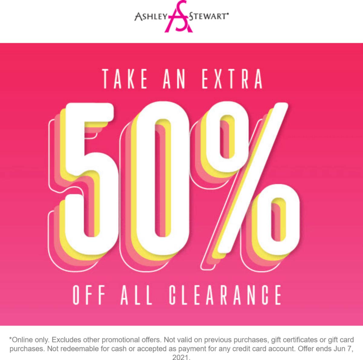 Extra 50 off clearance online today at Ashley Stewart ashleystewart