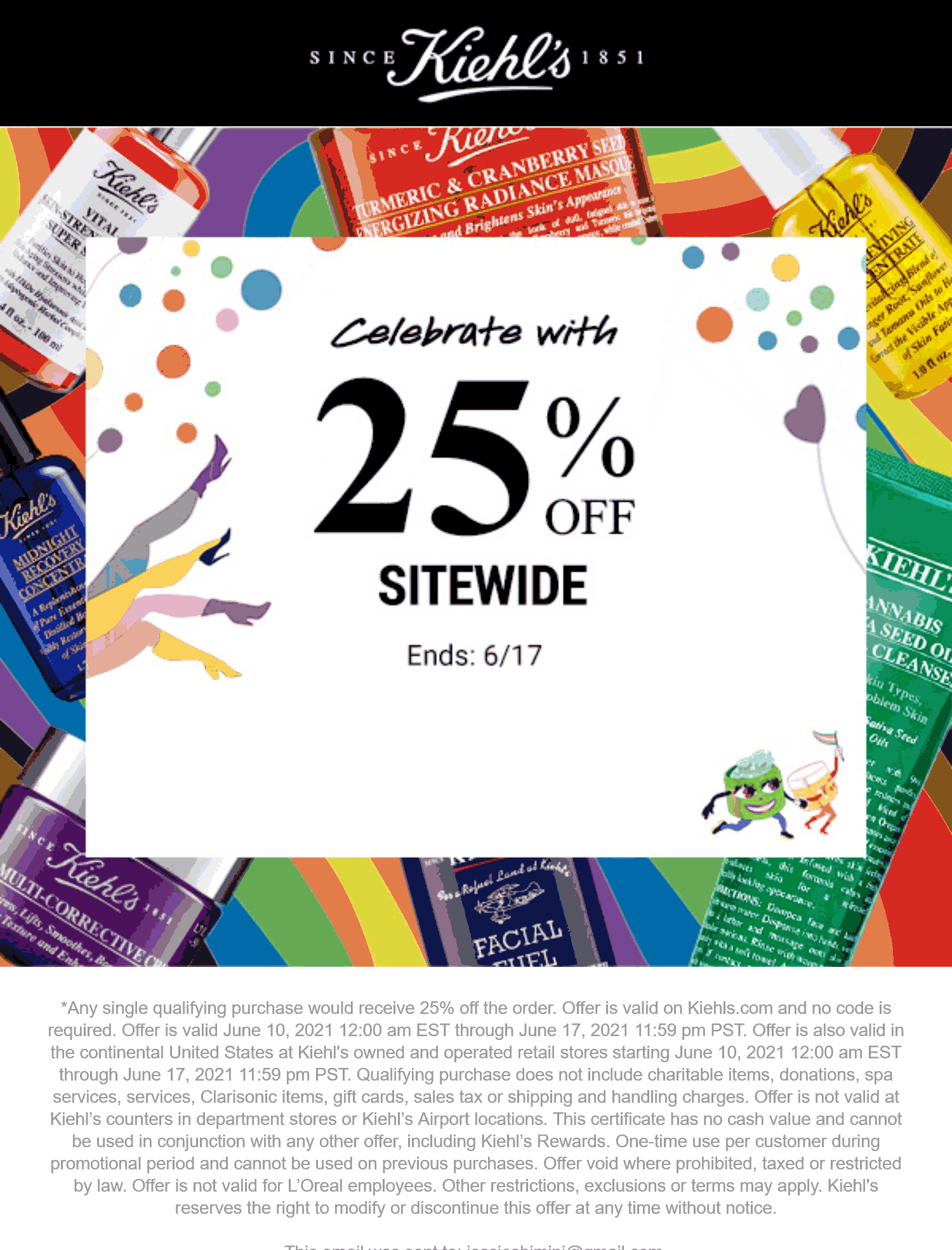 Kiehls stores Coupon  25% off everything online at Kiehls #kiehls 