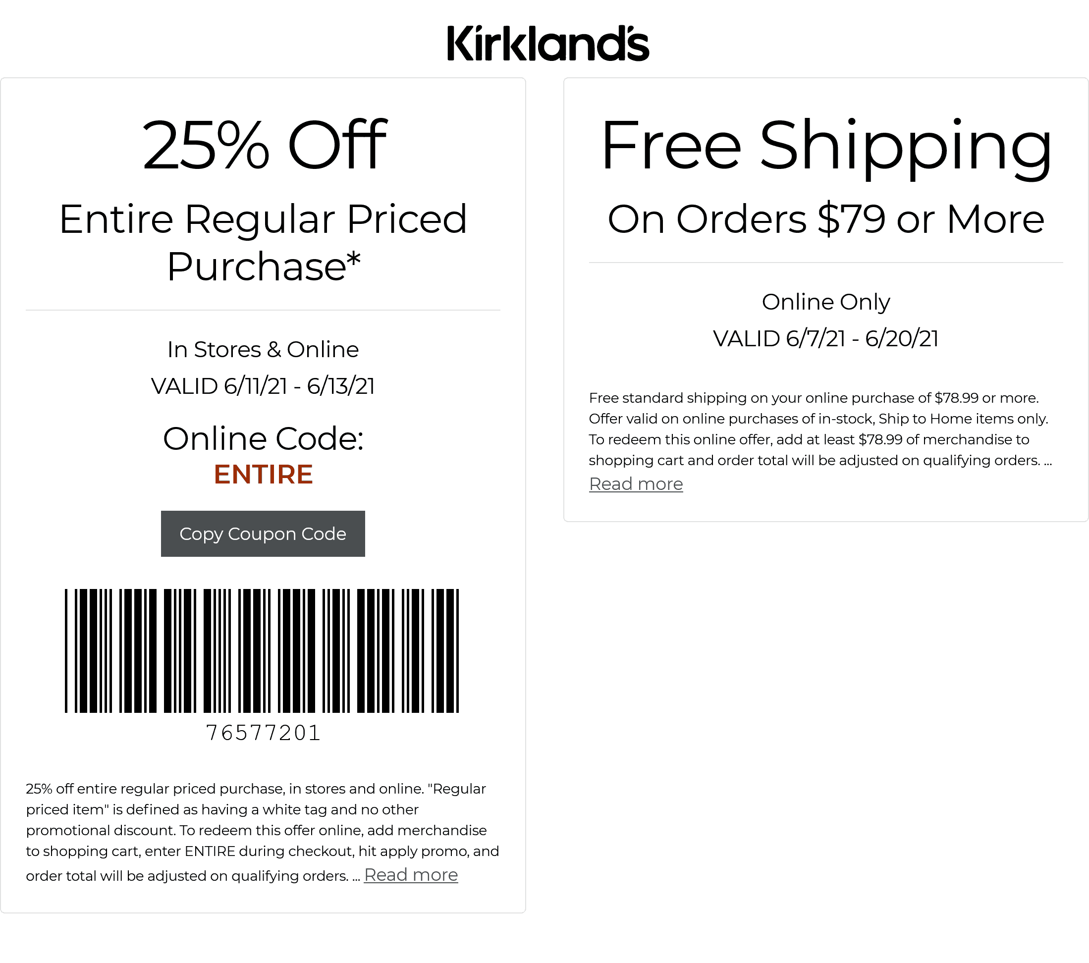 Kirklands stores Coupon  25% off everything at Kirklands, or online via promo code ENTIRE #kirklands 