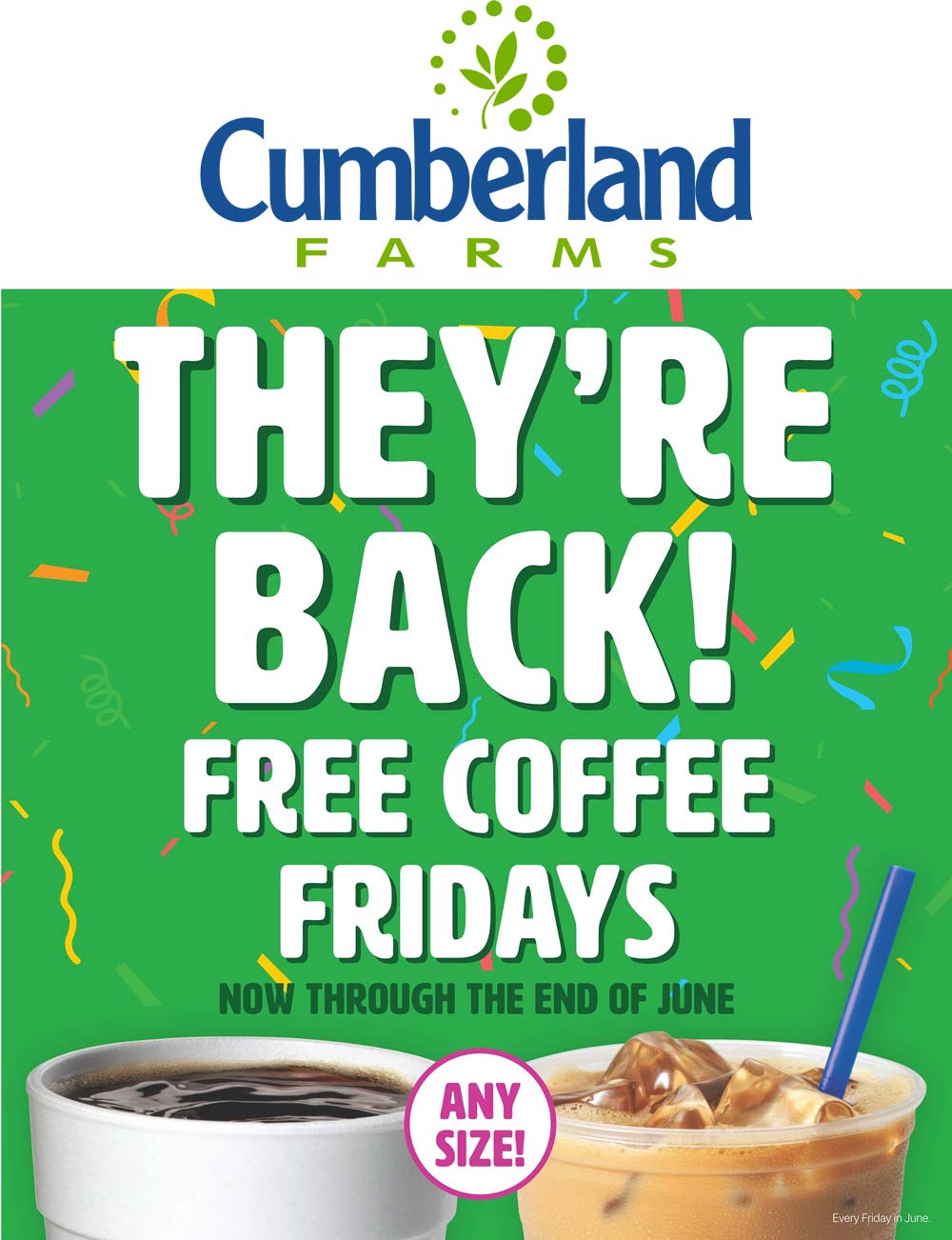 Free coffee Fridays this month at Cumberland Farms gas stations 