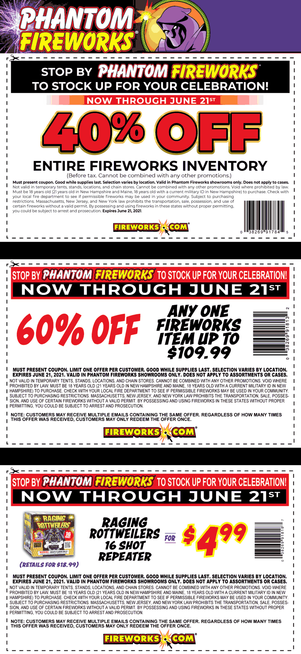 40 off everything at Phantom Fireworks phantomfireworks The Coupons