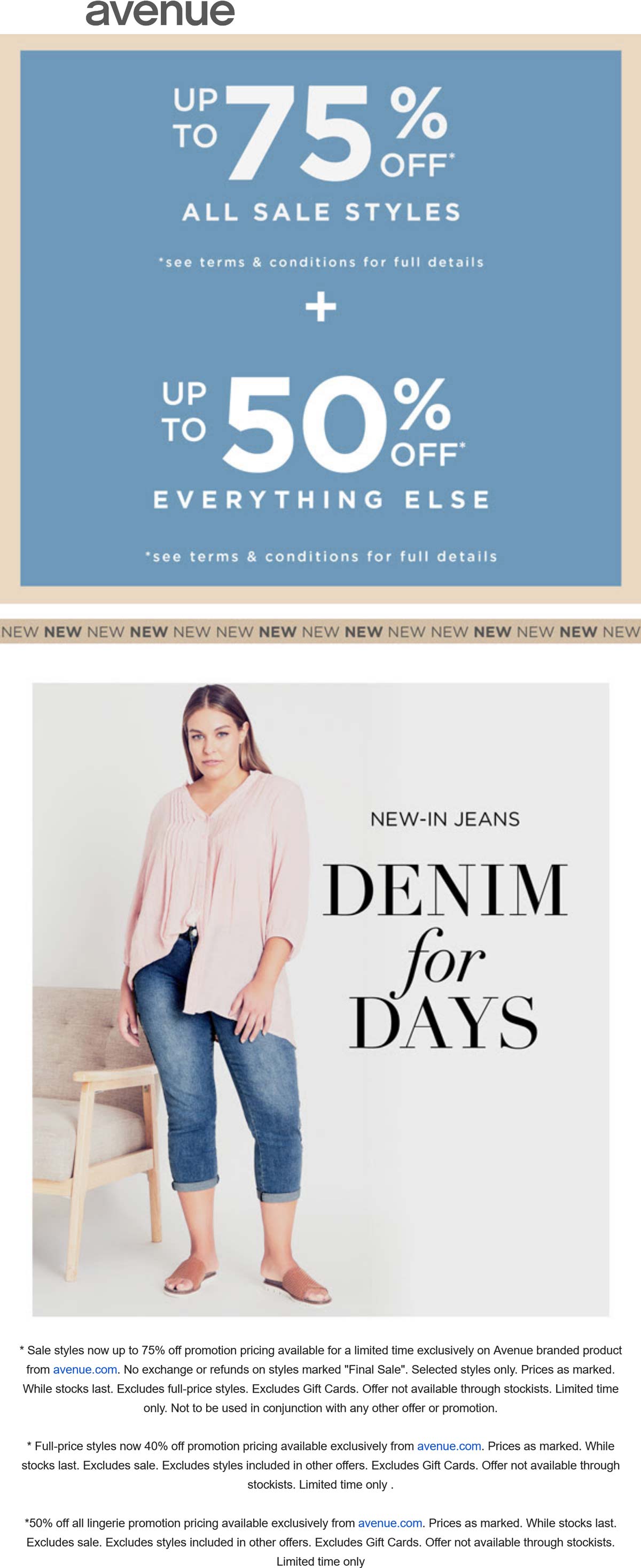 Avenue stores Coupon  40% off everything & more at Avenue #avenue 