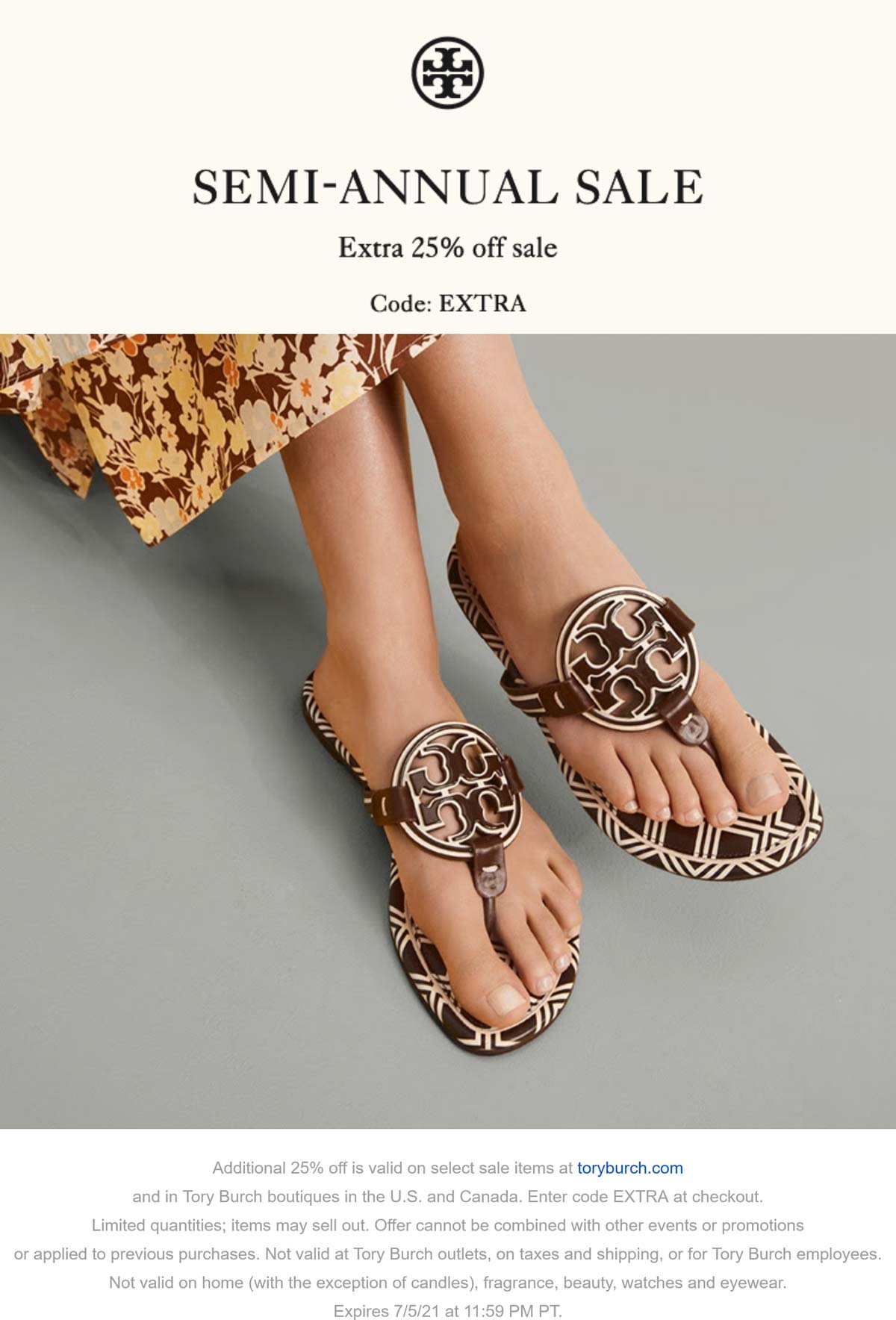 Extra 25 Off Sale Items At Tory Burch Or Online Via Promo Code EXTRA 