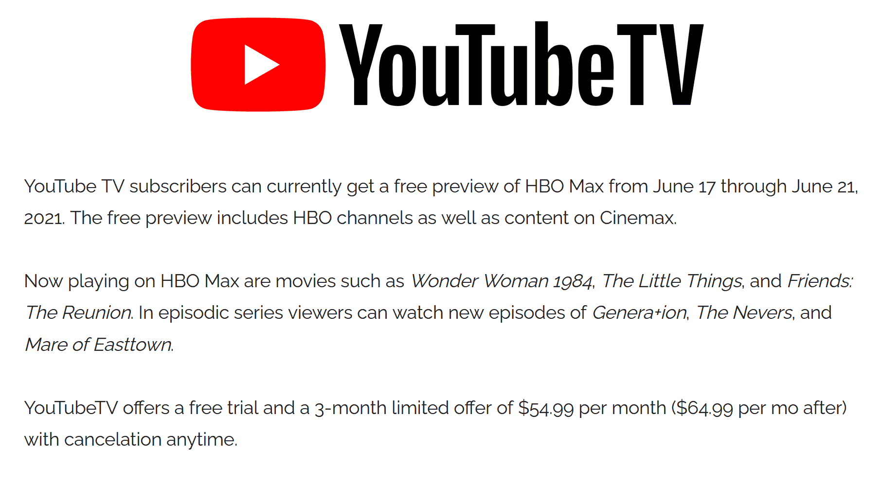 Free HBO & Cinemax this weekend on YouTube TV youtubetv The Coupons App®