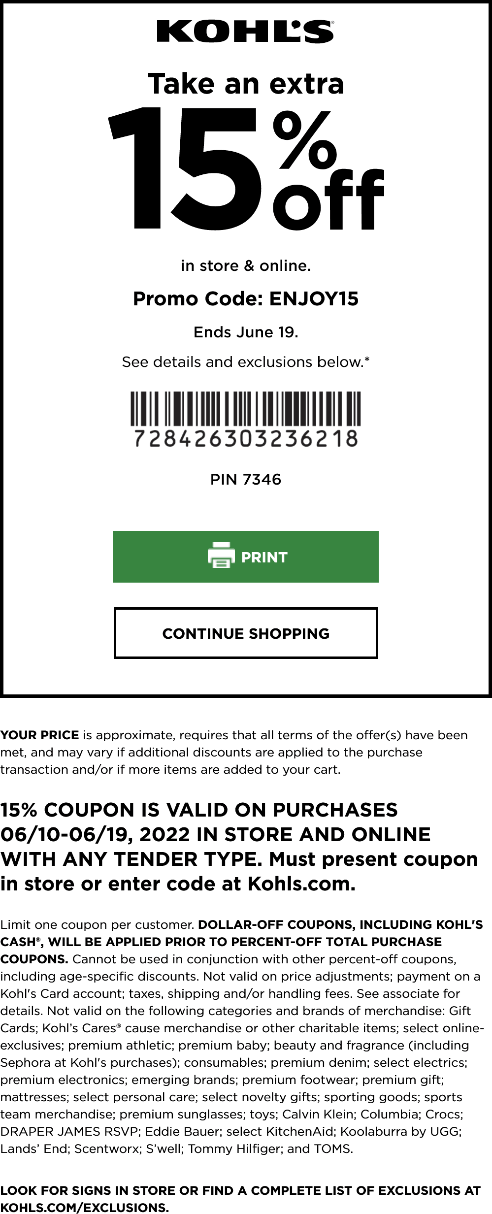 Kohls coupons & promo code for [December 2022]