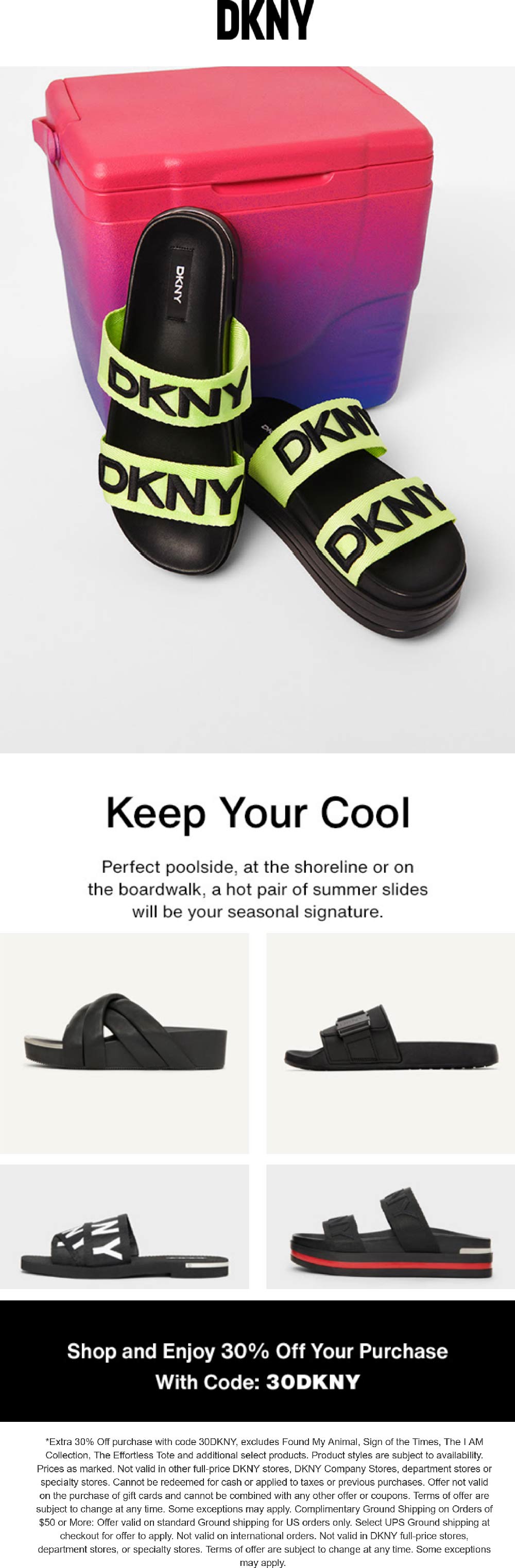 DKNY stores Coupon  30% off online at DKNY via promo code 30DKNY #dkny 