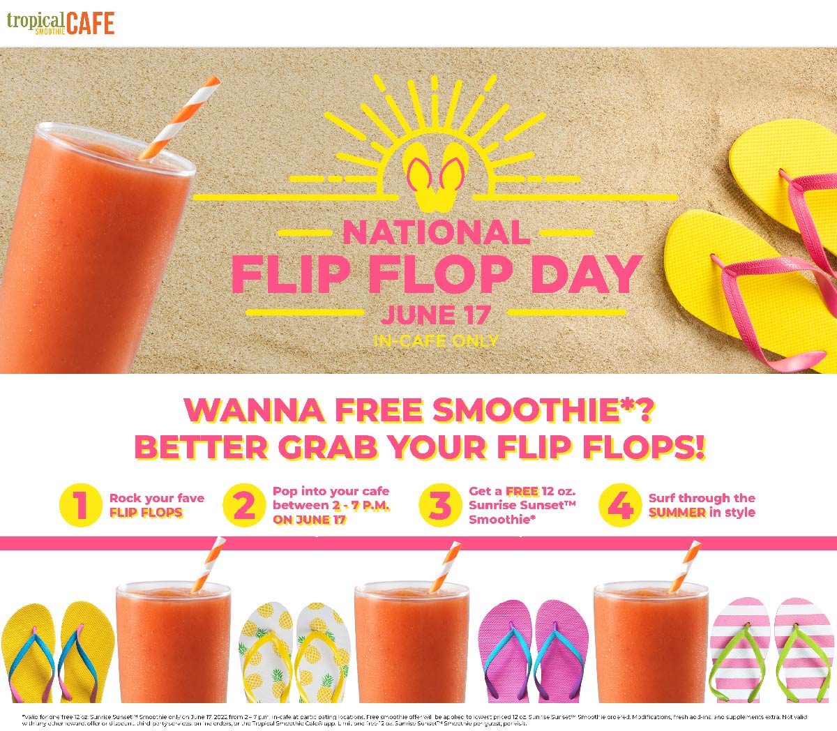 Tropical Smoothe Cafe restaurants Coupon  Free smoothie Friday at Tropical Smoothe Cafe #tropicalsmoothecafe 