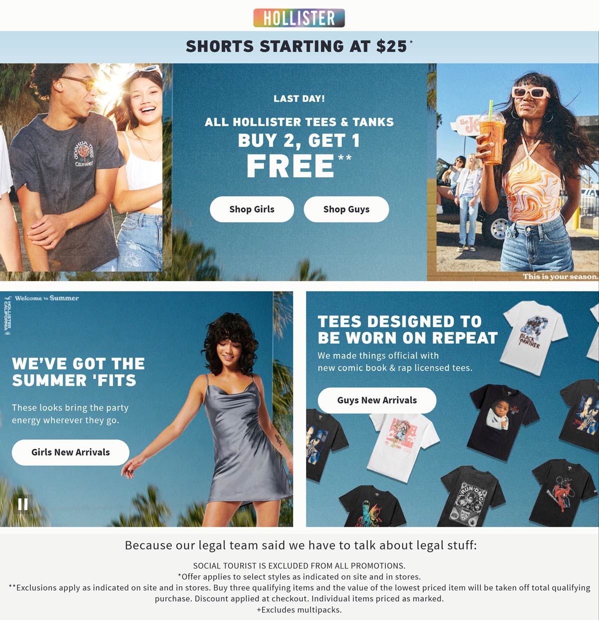 Hollister stores Coupon  3rd tees & tanks free today at Hollister #hollister 