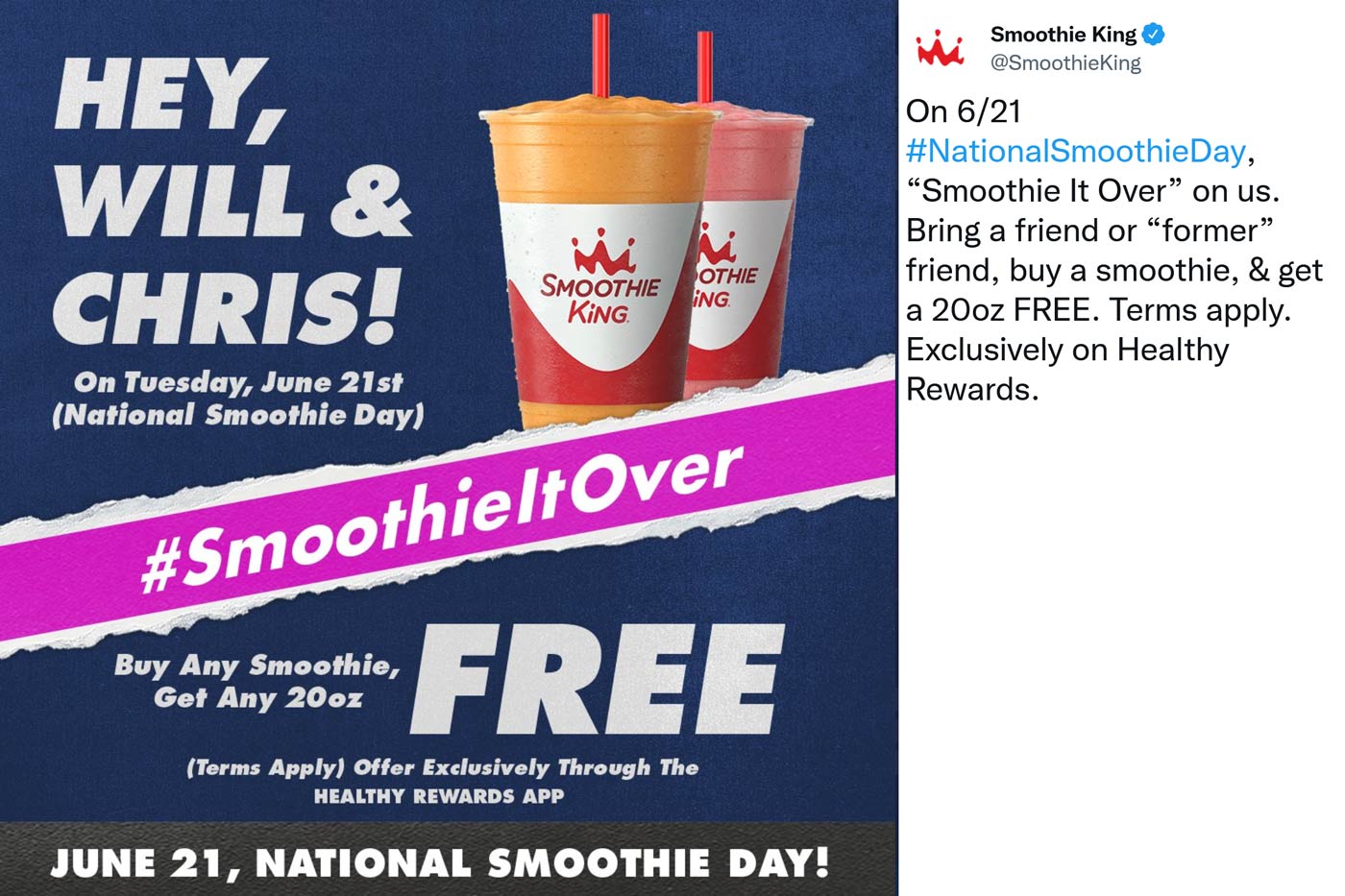 Smoothie King coupons & promo code for [August 2022]