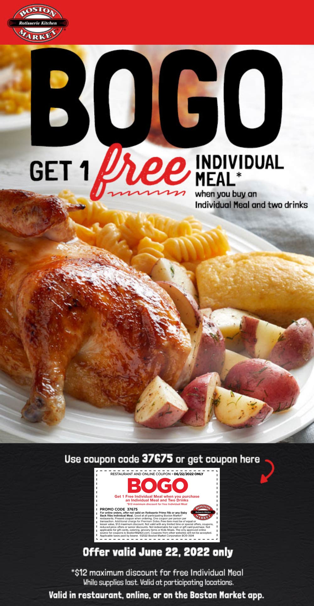 Boston Market coupons & promo code for [July 2022]