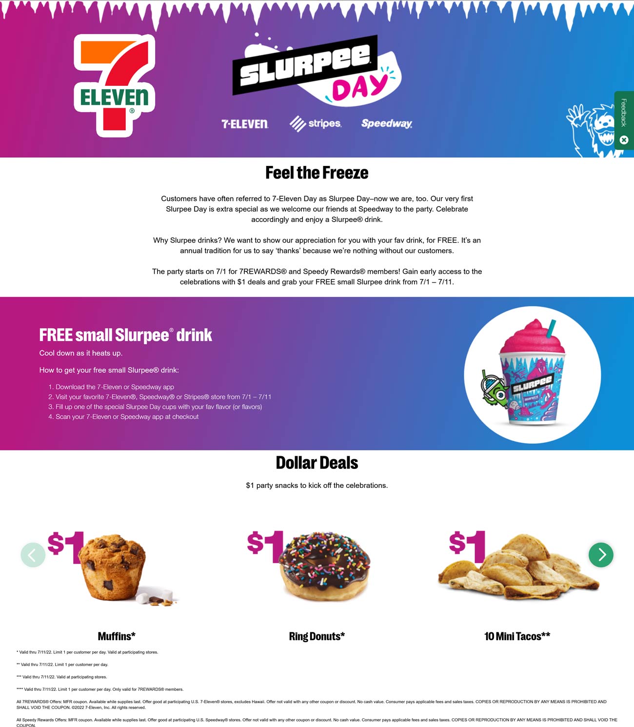7-Eleven restaurants Coupon  Free slurpee drink day the 11th at 7-Eleven and Speedway #7eleven 