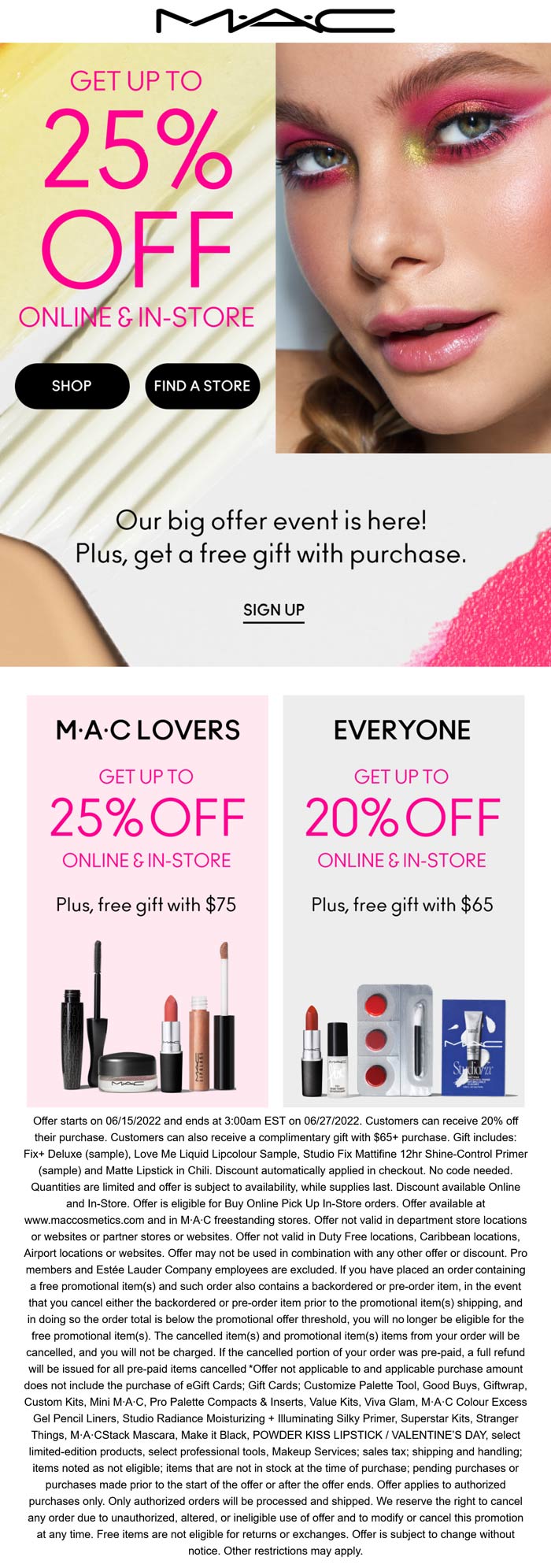 MAC coupons & promo code for July 2025